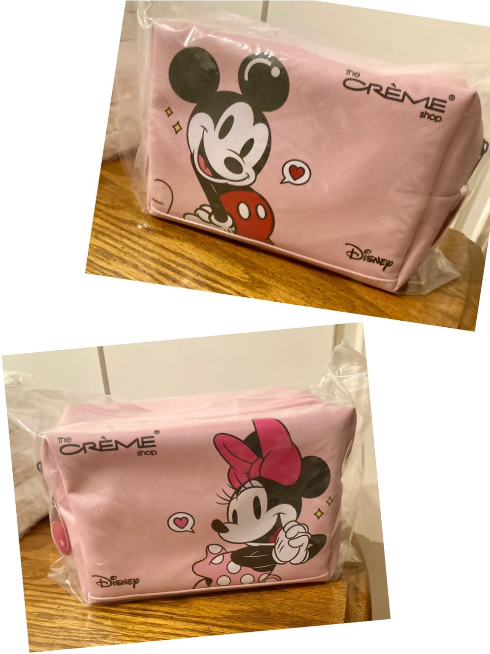 Disney x The Crème Shop Minnie & Mickey - Mouse Cosmetic Bag Pink NWT